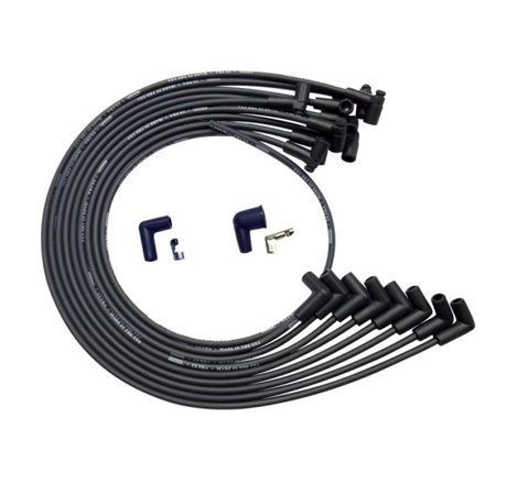 Moroso BBC Under Header 90 Deg Plug HEI Dist. Unsleeved Ultra Spark Plug Wire Set - Black