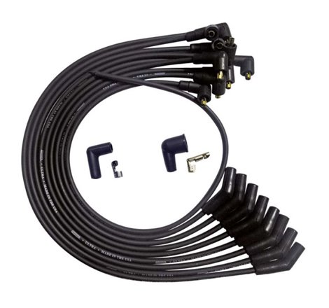 Moroso SB Ford 351W Unsleeved 135 Deg Plug End Non-HEI Ultra Spark Plug Wire Set - Black