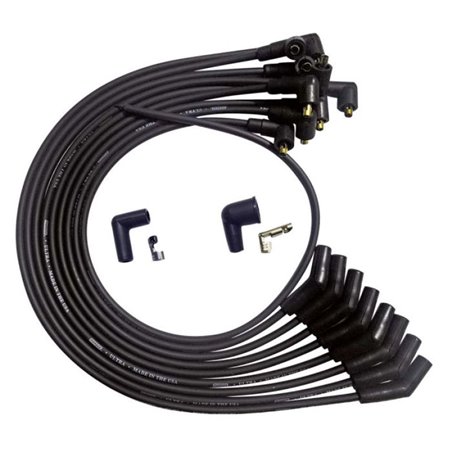Moroso SB Ford 351W Unsleeved 135 Deg Plug End Non-HEI Ultra Spark Plug Wire Set - Black