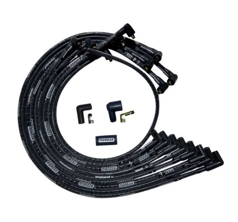 Moroso SBC Under Header 90 Deg Plug Non-HEI Sleeved Ultra Spark Plug Wire Set - Black