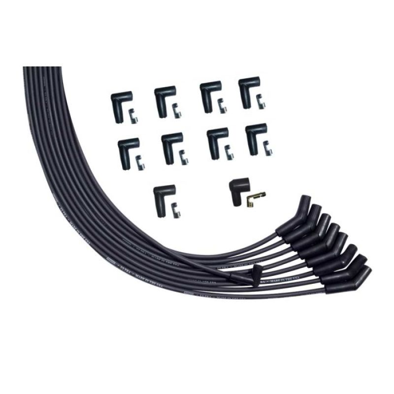 Moroso Universal V8 135 Deg Plug Unsleeved HEI Ultra Spark Plug Wire Set - Black