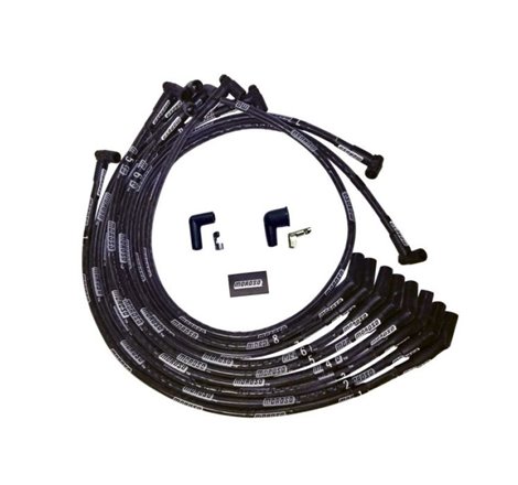 Moroso SB Ford 351W 135 Plug HEI Dist Sleeved Ultra Spark Plug Wire Set - Black