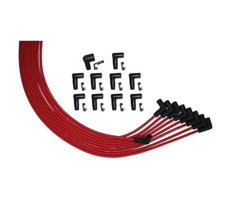 Moroso V8 Universal 90 Deg Plug HEI Distributor Ultra Spark Plug Wire Set - Red