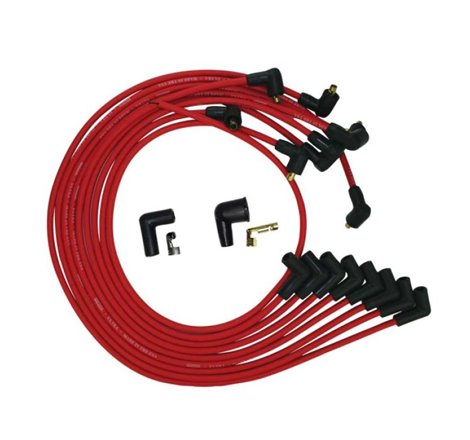 Moroso BBC Under Header 90 Deg Plug Non-HEI Ultra Spark Plug Wire Set - Red