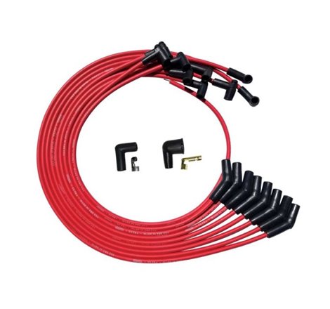 Moroso BBC Under Header 135 Plug Boots HEI Ultra Spark Plug Wire Set - Red