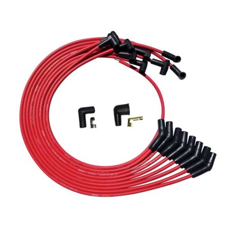 Moroso BBC Under Header 135 Plug Boots HEI Ultra Spark Plug Wire Set - Red