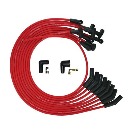 Moroso SB Ford 351W 135 Deg Plug Boots HEI Ultra Spark Plug Wire Set - Red