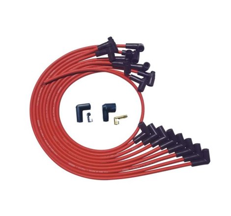Moroso SBC Over Valve Cover 90 Plug HEI Ultra Spark Plug Wire Set - Red