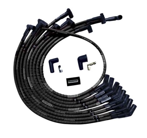 Moroso SB Ford Sleeved 135 Plug HEI Ultra Spark Plug Wire Set - Black