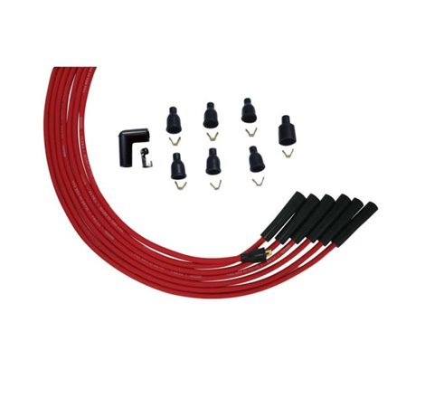 Moroso 6 Cyl 90 Deg Boot Non-HEI Ultra Spark Plug Wire Set - Red