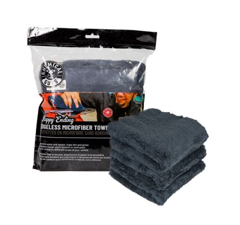 Chemical Guys Ultra Edgeless Microfiber Towel - 16in x 16in - Black - 3 Pack