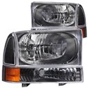 ANZO 2000-2004 Ford Excursion Crystal Headlights Black