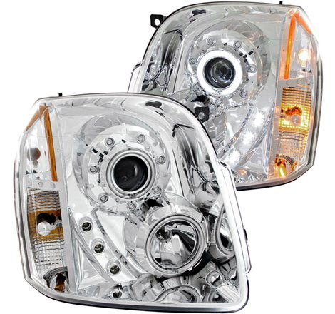 ANZO 2007-2014 Gmc Yukon Projector Headlights w/ Halo Chrome (CCFL)