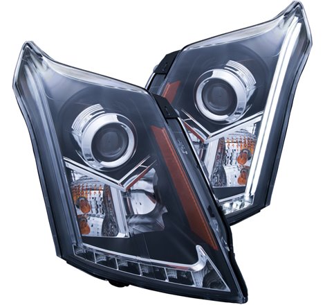 ANZO 2010-2015 Cadillac Srx Projector Headlights w/ Plank Style Design Black