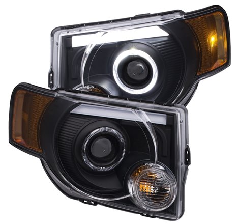 ANZO 2008-2012 Ford Escape Projector Headlights w/ Halo Black