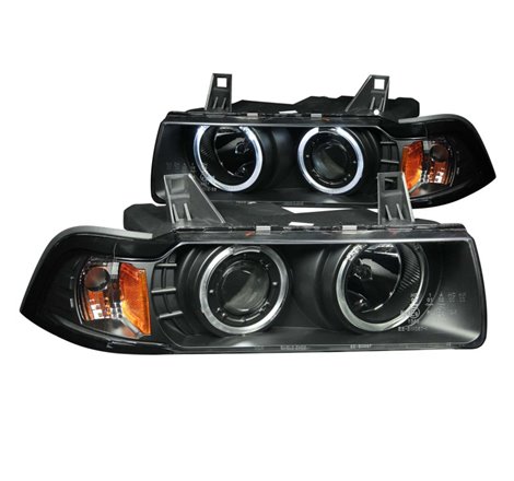 ANZO 1992-1998 BMW 3 Series E36 Projector Headlights w/ Halo Black (CCFL) G2