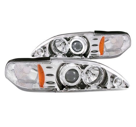 ANZO 1994-1998 Ford Mustang Projector Headlights w/ Halo Chrome 1pc
