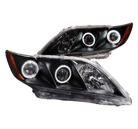 ANZO 2007-2009 Toyota Camry Projector Headlights w/ Halo Black