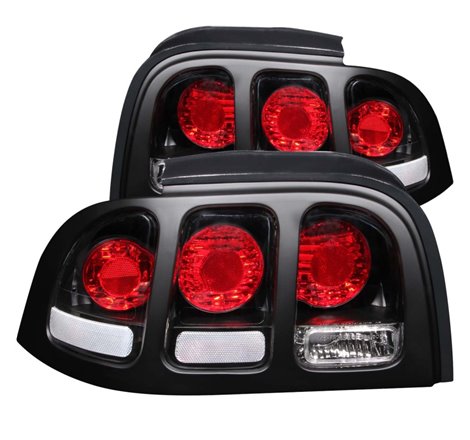 ANZO 1994-1998 Ford Mustang Taillights Black