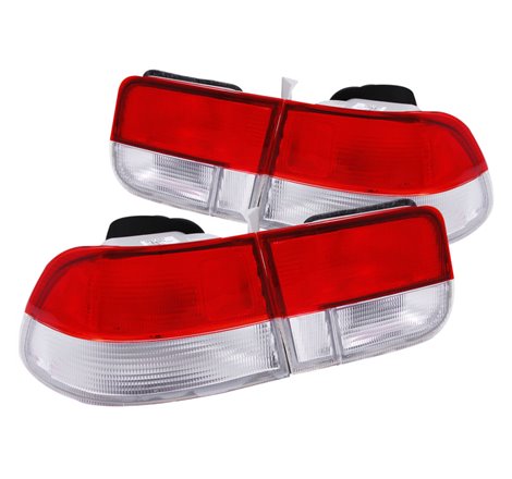 ANZO 1996-2000 Honda Civic Taillights Red/Clear - OEM 4pc