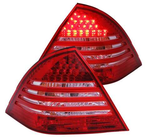 ANZO 2001-2004 Mercedes Benz C Class W203 Taillights Red/Smoke