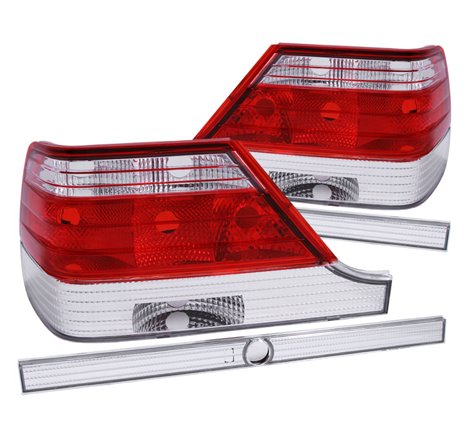 ANZO 1995-1999 Mercedes Benz S Class W140 Taillights Red/Clear