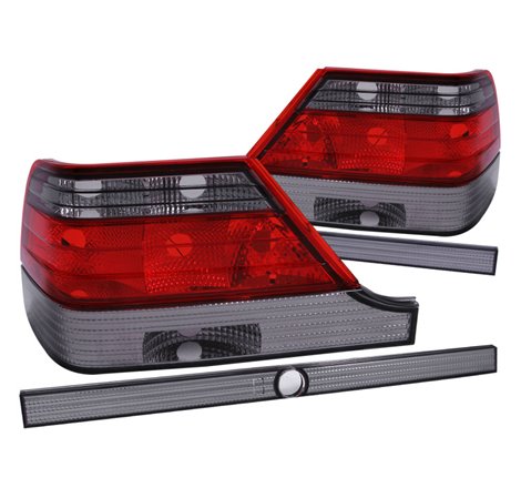 ANZO 1995-1999 Mercedes Benz S Class W140 Taillights Red/Smoke
