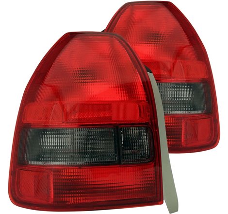 ANZO 1996-2000 Honda Civic Taillights Red/Smoke