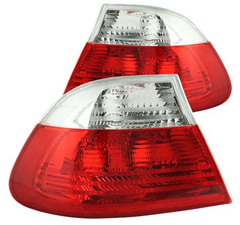 ANZO 2000-2003 BMW 3 Series E46 Taillights Red/Clear