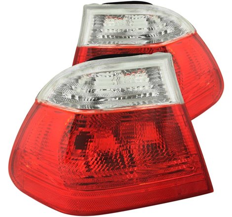 ANZO 1999-2001 BMW 3 Series E46 Taillights Red/Clear
