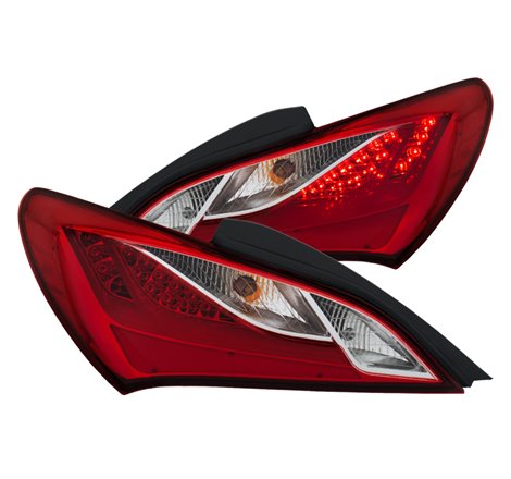 ANZO 2010-2013 Hyundai Genesis LED Taillights Red/Clear