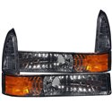ANZO 2000-2004 Ford Excursion Euro Parking Lights Smoke w/ Amber Reflector