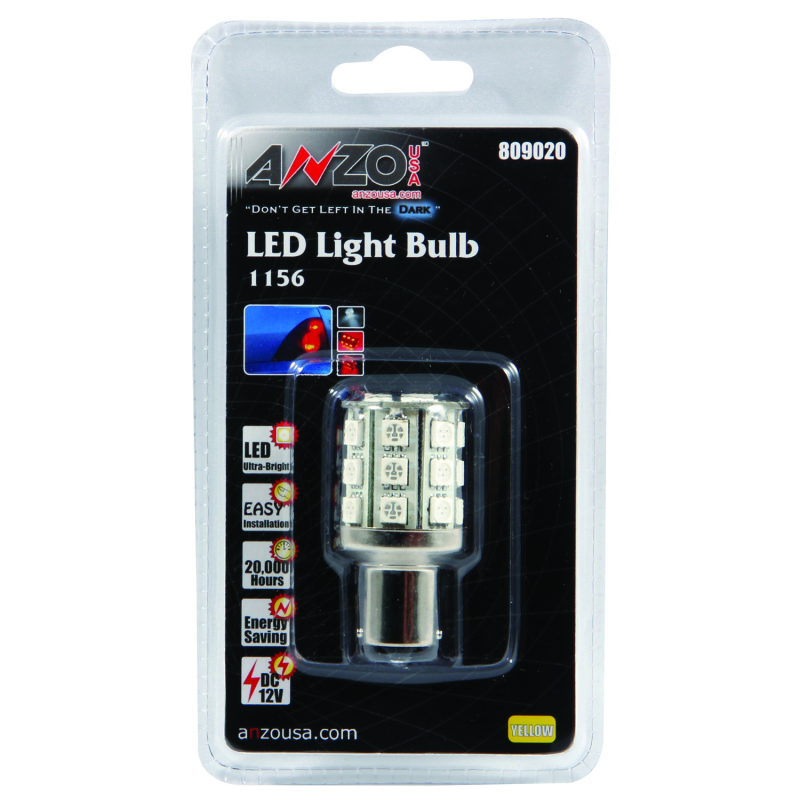 ANZO LED Bulbs Universal LED 1156 Amber - 24 LEDs 2in Tall