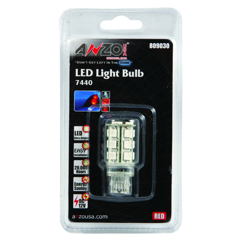 ANZO LED Bulbs Universal 7443/7440 Red