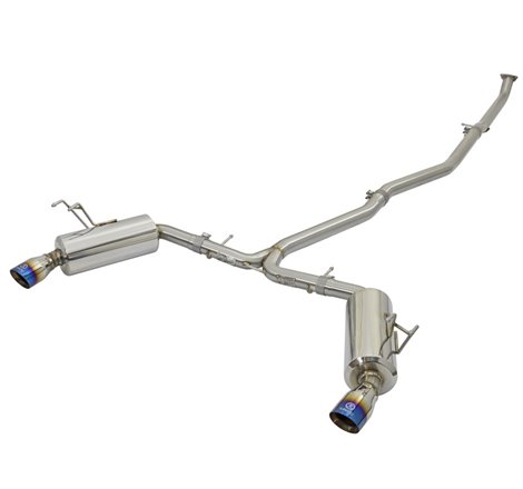 aFe POWER Takeda 16-17 Honda Civic I4-1.5L (t) 2.5-2.25in 304 SS CB Dual-Exit Exhaust Blue Tips