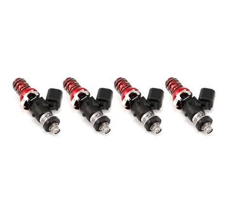 Injector Dynamics ID1050 Injectors- 11mm Top Adapter (Red)- Denso Lower Cushions (Set Of 4)