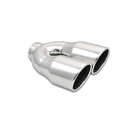 Vibrant 2.5in ID Dual 3.5in OD Round SS Exhaust Tip (Single Wall Angle Cut)