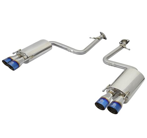 aFe Takeda 16-17 Lexus RC 200T 2.0L (t) 2in. SS Axle-Back Exhaust System w/Polished Blue Tips