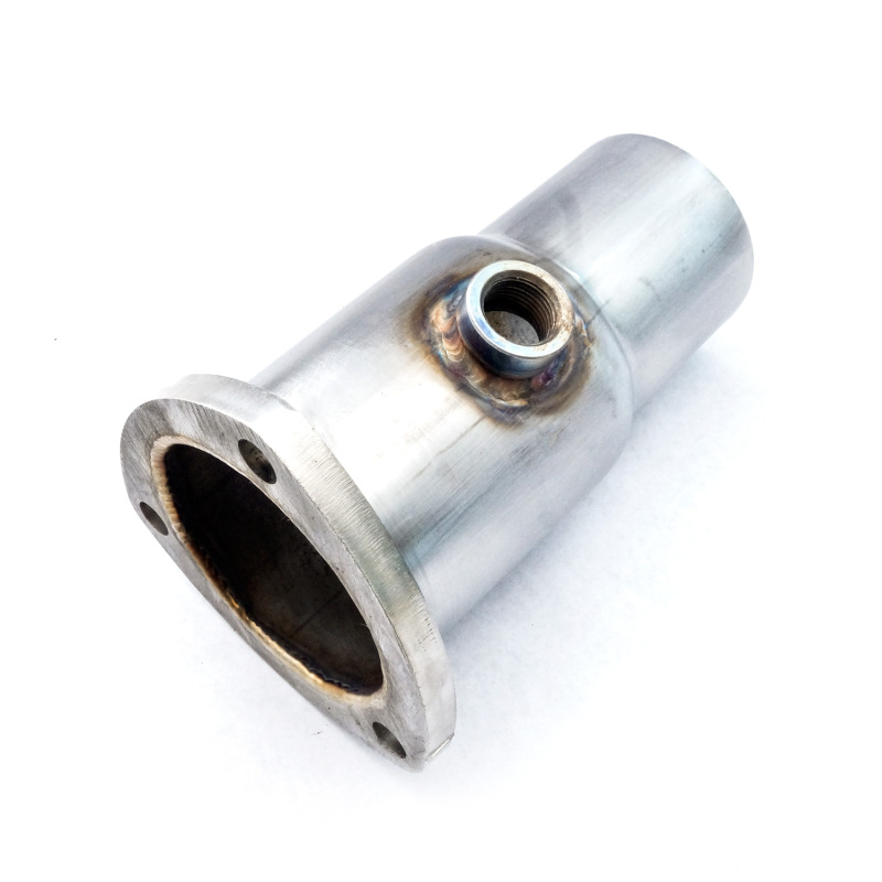 Stainless Works Collector Adapter 3-Bolt 3-1/2in OD Tubing 2-1/2in OD Outlet + O2 Bung