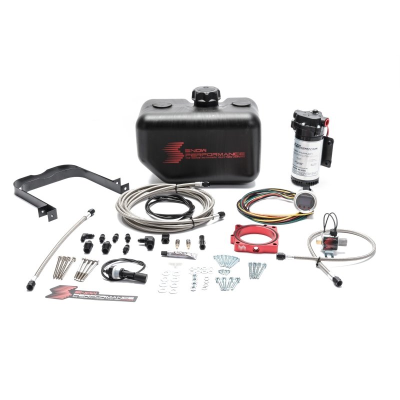 Snow Performance 08+ Charger Stg 2 Boost Cooler F/I Water Injection Kit (SS Braided Line & 4AN)