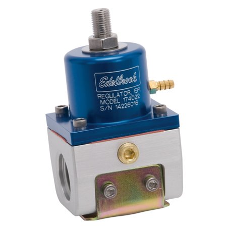 Edelbrock Fuel Pressure Regulator EFI 180 GPH 35-90 PSI -10In/Out -6 Return Blue/Clear