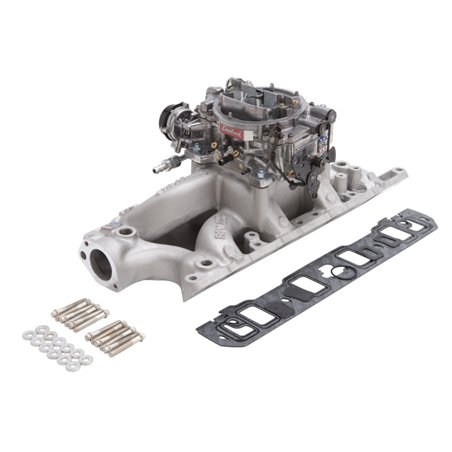 Edelbrock Manifold And Carb Kit Performer RPM Air-Gap Small Block Ford 289-302 Natural Finish