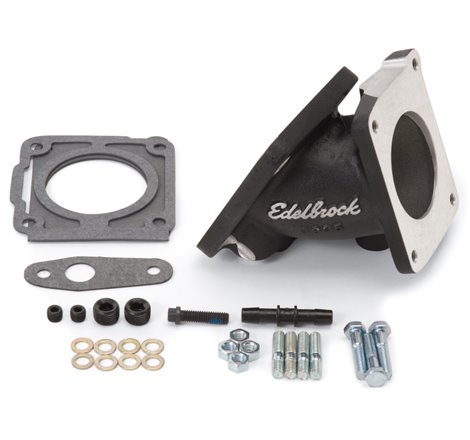Edelbrock EFI Throttle Body Adaptor (Elbow) Ford Mustang 94-95 w/ Black Mini Texture Powder Coat