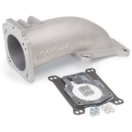Edelbrock Ultra Low Profile Intake Elbow 90mm Throttle Body to Square-Bore Flange As-Cast Finish