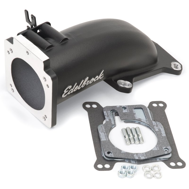 Edelbrock Ultra Low Profile Intake Elbow 90mm Throttle Body to Square-Bore Flange Black Finish