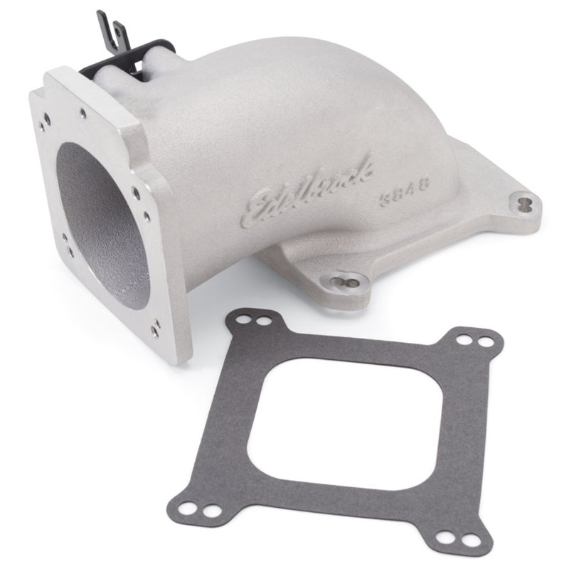 Edelbrock Low Profile Intake Elbow 90mm Throttle Body to Square-Bore Flange As-Cast Finish