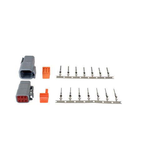 AEM DTM-Style 6 Way Connector Kit w/ Plug / Receptacle / Wedge Locks / 7 Female Pins / 7 Male pins