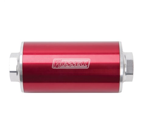 Russell Performance Profilter Fuel Filter 6in Long 10 Micron -10AN Inlet -10AN Outlet - Red