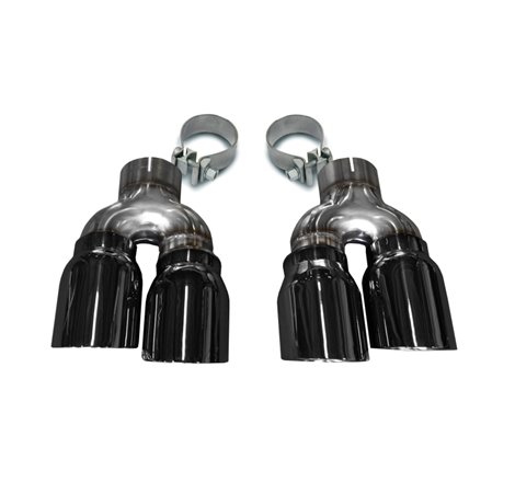 Corsa 16-18 Cadillac ATS 3.6T 4in Inlet / 4in Outlet Twin Black Tip Kit (For Corsa Exhaust Only)