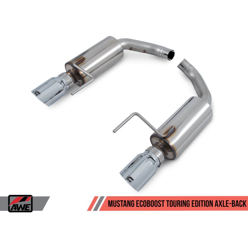 AWE Tuning S550 Mustang EcoBoost Axle-back Exhaust - Touring Edition (Chrome Silver Tips)
